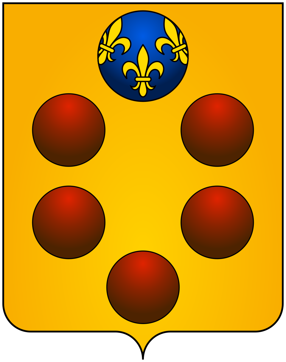 Coat of arms of the House of Medici featuring six roundels