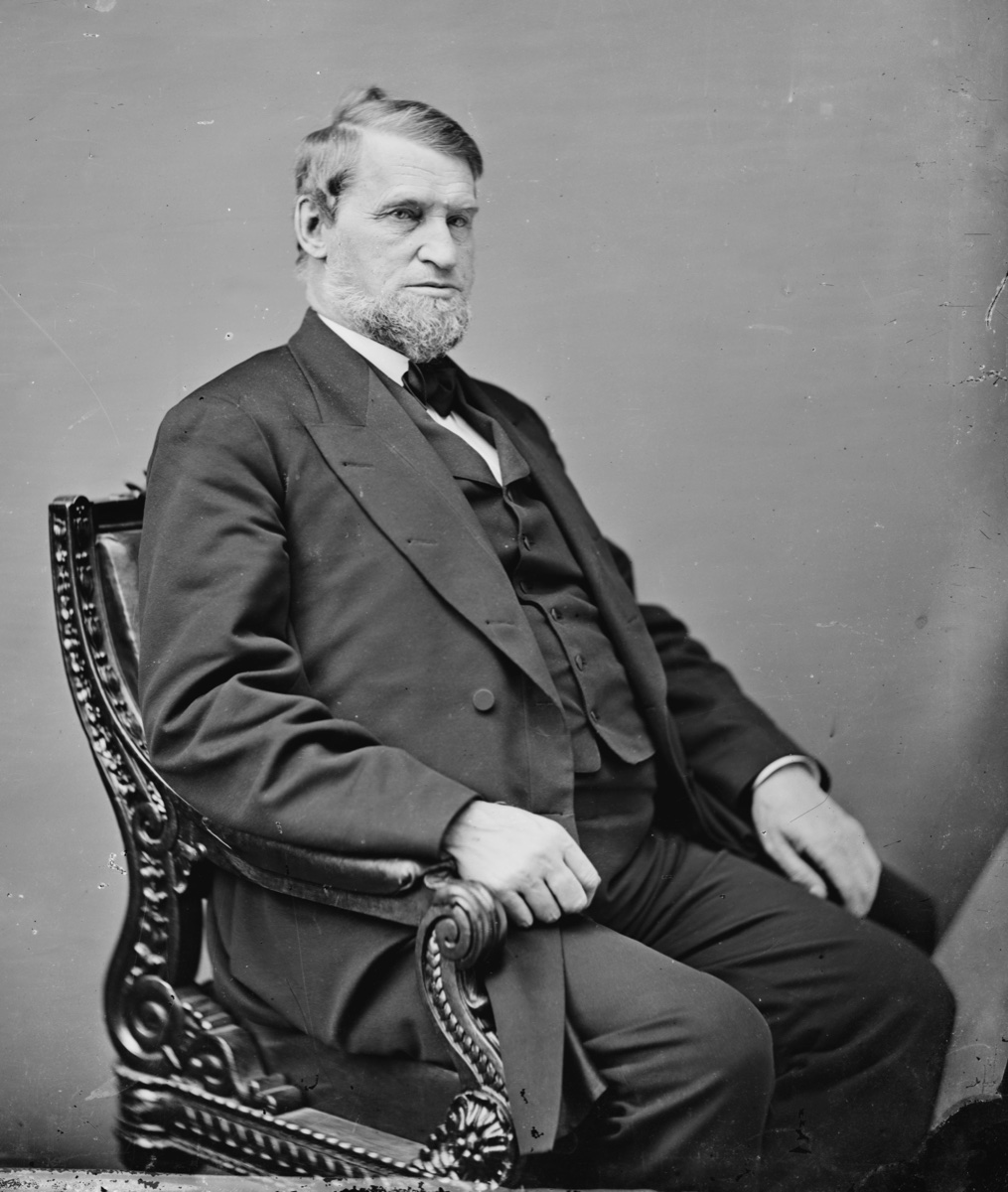 Mathew Brady photograph of Oakes Ames, Massachusetts congressman and Crédit Mobilier ringleader, circa 1872